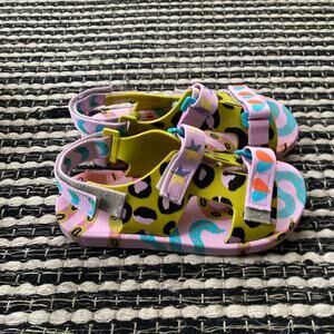 🌿Mini Melissa Girls Pink Multicolor Pingpong + Fabula  Flat Strappy Sandals 3